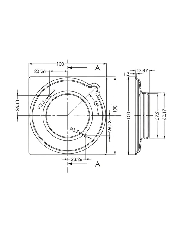 Floor Drainer 100x100 mm Stainless Steel
