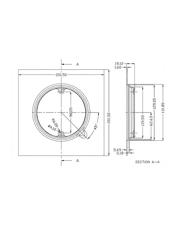 Floor Drainer 200x200 mm Stainless Steel