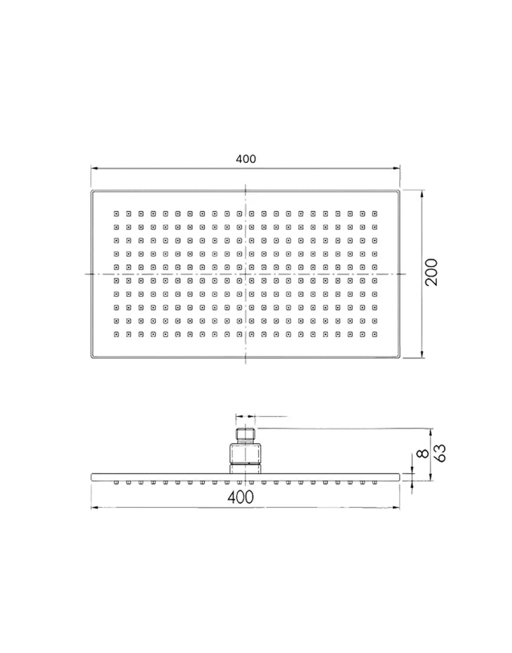 Rain Shower Head Rectangular ECO RAIN