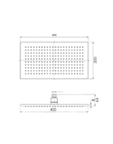 Rain Shower Head Rectangular ECO RAIN