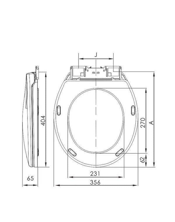 Toilet Seat and Cover 404x356 mm