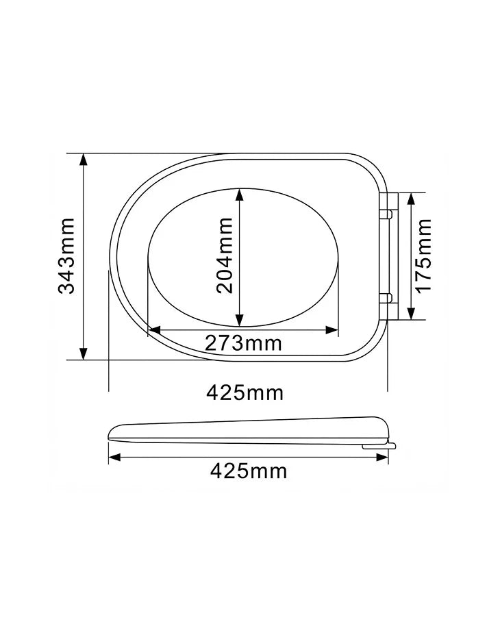 Toilet Seat and Cover 425x343 mm