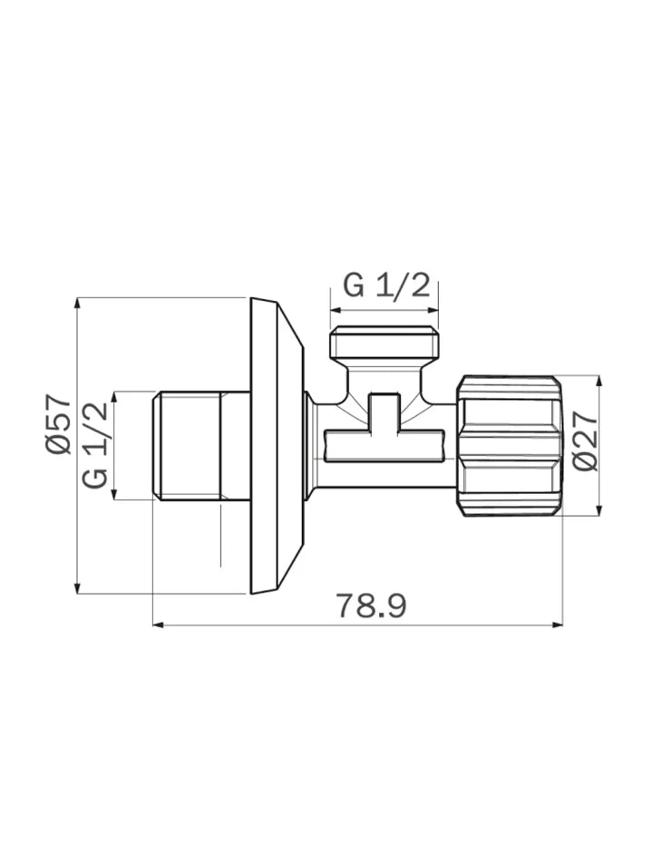Angle Stop Valve 1/2 x 1/2 inch - ABS Handle Round