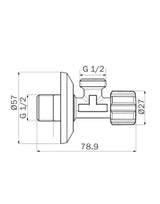 Angle Stop Valve 1/2 x 1/2 inch - ABS Handle Round