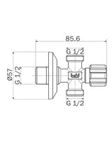 Angle Stop Valve 1/2 inch two way with Handle Round