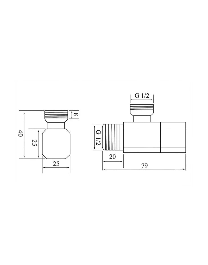 Angle Stop Valve 1/2 inch Hexagon