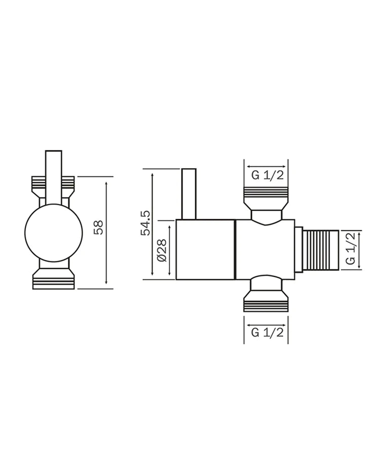 Angle Stop Valve 1/2 inch two way with Flange