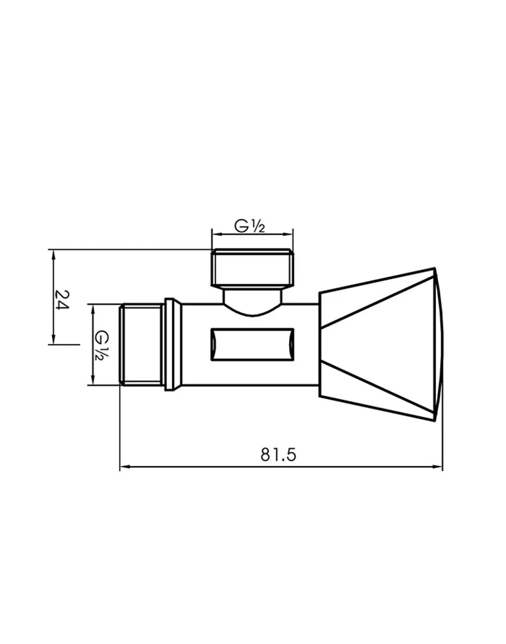 Angle Stop Valve 1/2 inch with Union and Holder