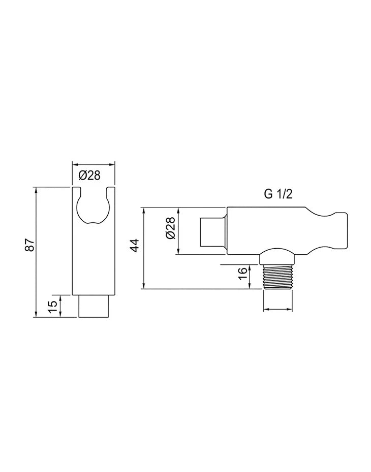 Angle Stop Valve 1/2 inch with Holder