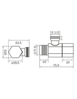 Angle Stop Valve 1/2 inch Hexagon Handle