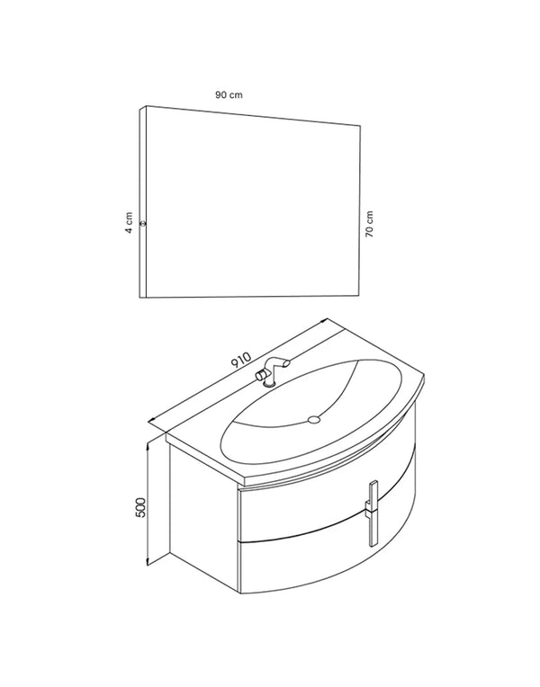 Bathroom Vanity Cabinet White & Dark Brown VENOSA