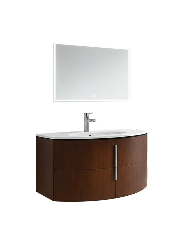 Bathroom Vanity Cabinet White & Dark Brown VENOSA