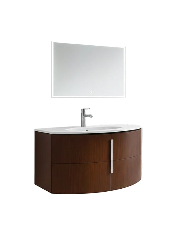 Bathroom Vanity Cabinet White & Dark Brown VENOSA