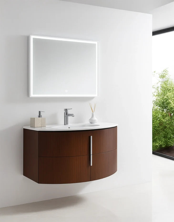 Bathroom Vanity Cabinet White & Dark Brown VENOSA