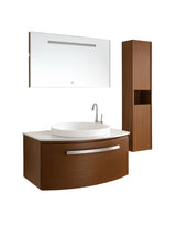 Bathroom Vanity Cabinet White & Dark Brown ZENIA