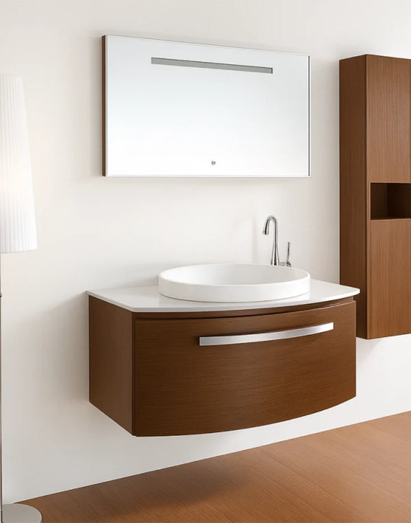 Bathroom Vanity Cabinet White & Dark Brown ZENIA