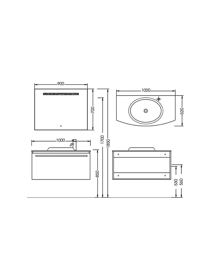 Bathroom Vanity Cabinet White & Dark Brown ZENIA