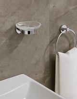 Soap Dish Stainless Steel and Glass O~LIYA