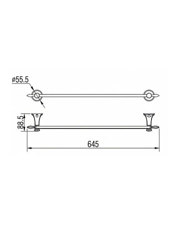 Towel Bar Single 60 cm Stainless Steel VICTORIA